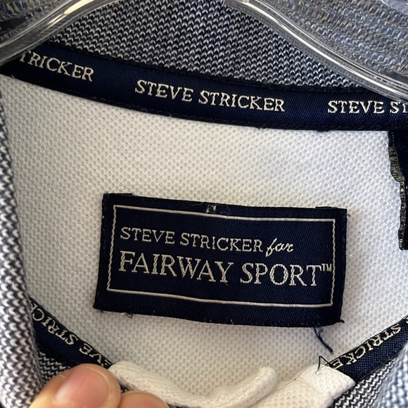 Steve Stricker men’s white golf shirt with navy trim. Size XL long. - Picture 2 of 6